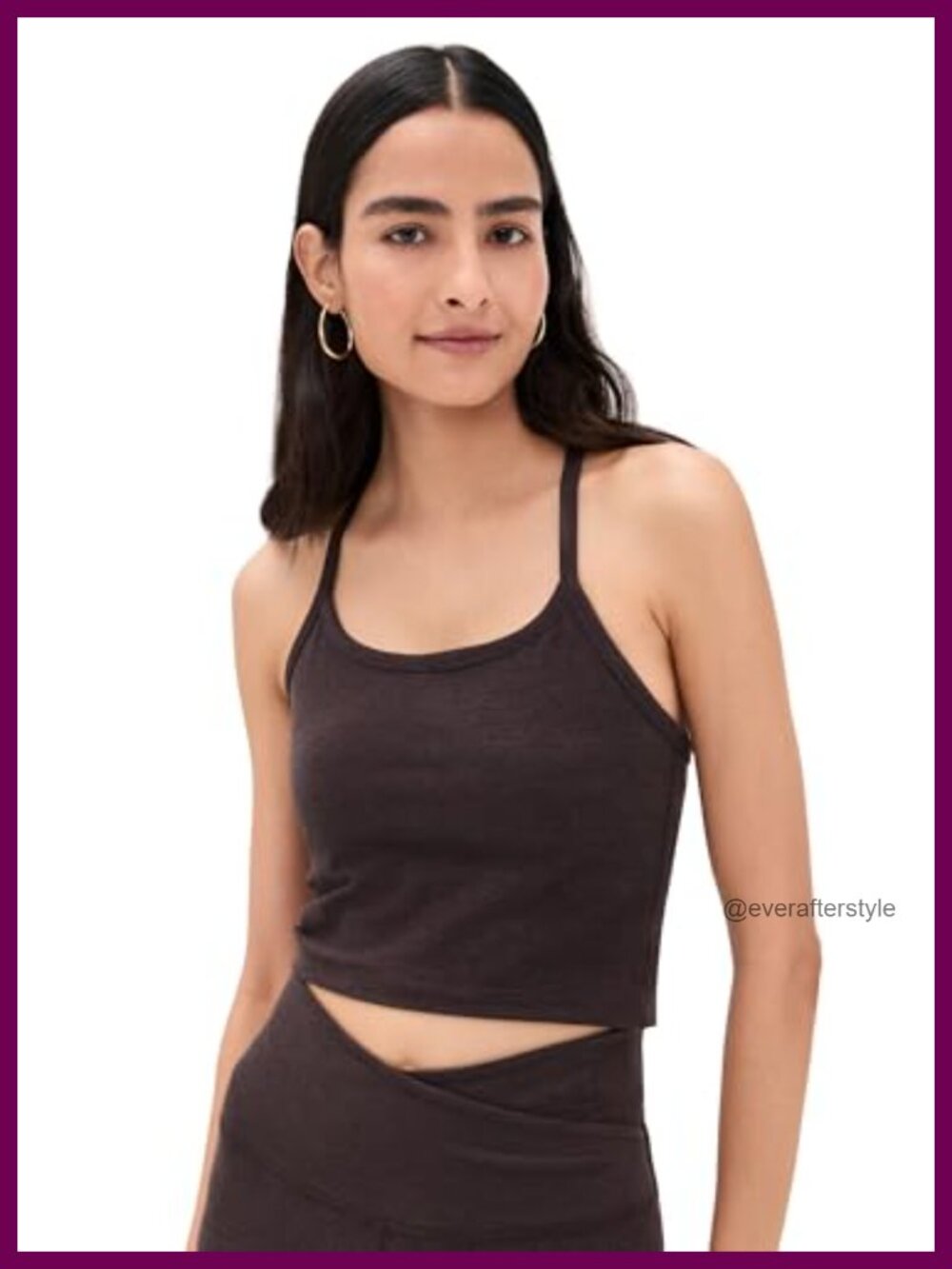 Spacedye Slim Racerback Cropped Tank Shelf Bra Active Yoga Top